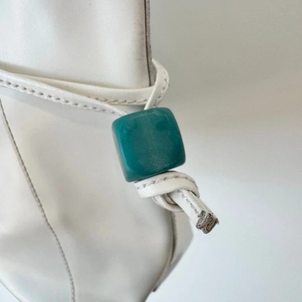 Claudia Firenze Leather Tote Bag Fish Print Turquoise Accent - Picture 8 of 10